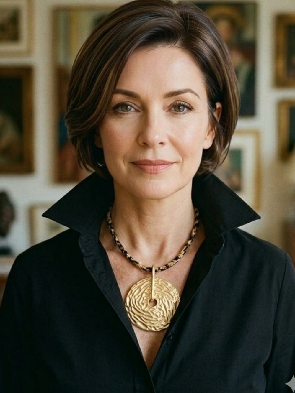 Pendant Necklace with Patterned Cord